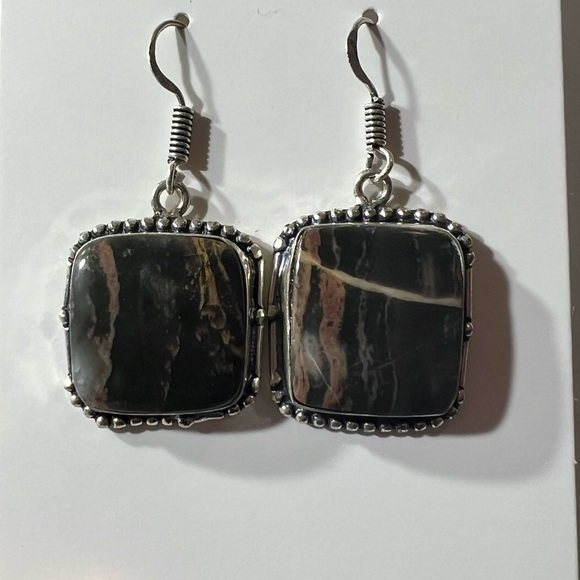 Jasper 925 Gemstone Earring - Picture 4 of 4